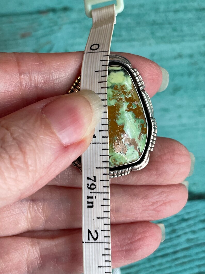Absolutely Stunning Sterling Silver & Carico Lake Turquoise Navajo Native American Huge Vintage Ring Layaway Available image 6