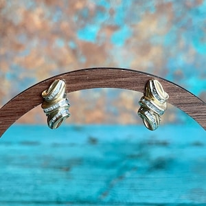 Vintage 10k Yellow Gold and Diamond Post Earrings Layaway Available