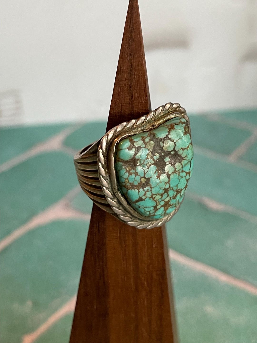 Sterling Silver & Large Turquoise Mens Ring Vintage Layaway Available ...