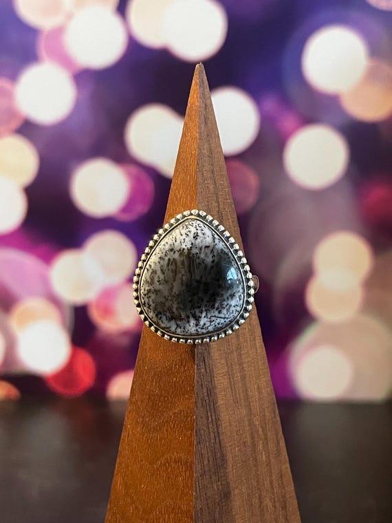 Sterling Silver and Dendritic Agate Ring Perfect