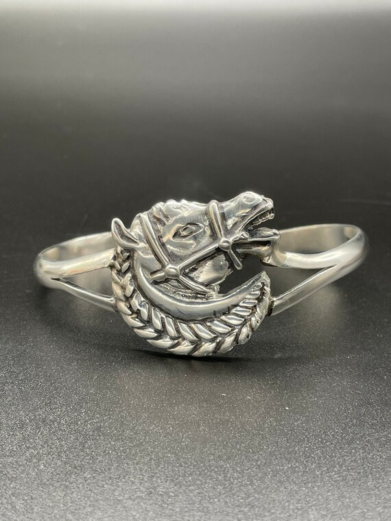 Beautifully Detailed Vintage Sterling Silver Hors… - image 3