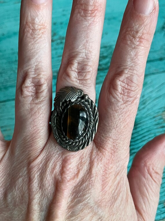 Native American Signed “Eagle” Sterling Silver Vi… - image 5