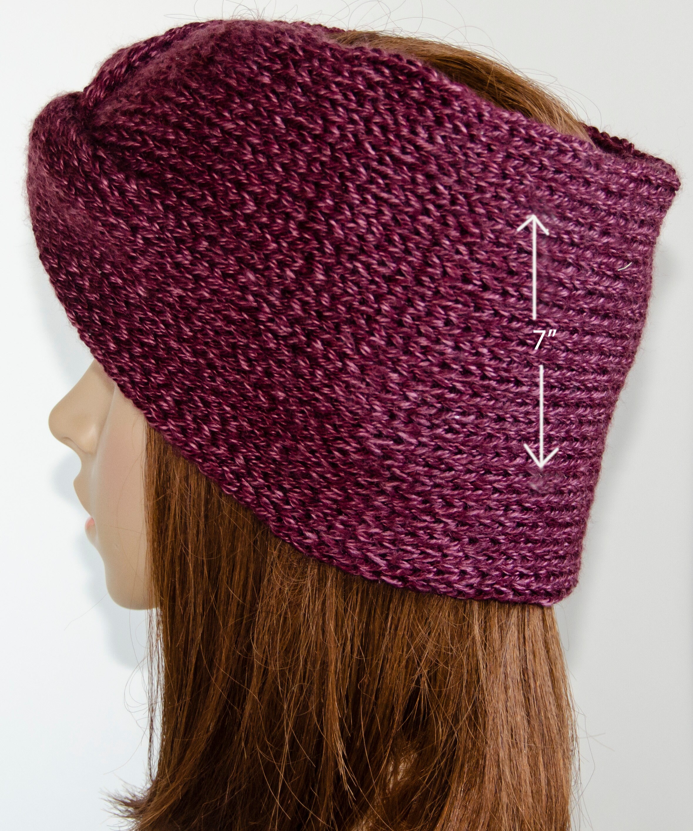 Knit Headband: Heathered Burgundy Twisted Ear Warmer - Etsy