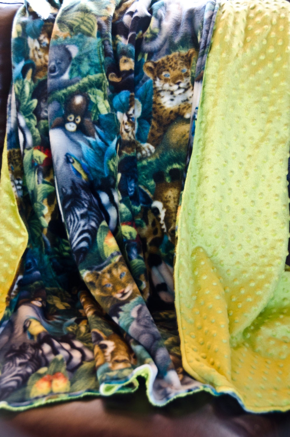 Childs Fleece Blanket Animal Blanket Jungle Animals Lap | Etsy
