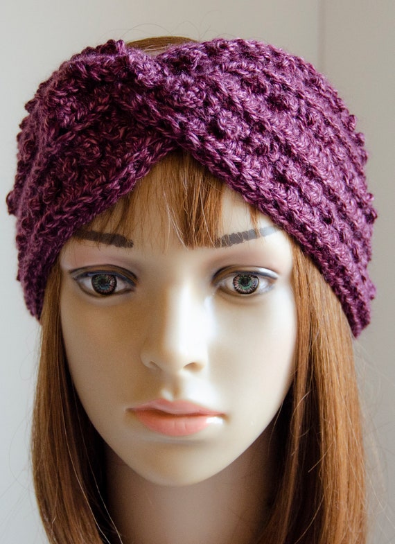 Crochet Twisted Ear Warmer, Turban Headband, Textured, Women  display picture 3