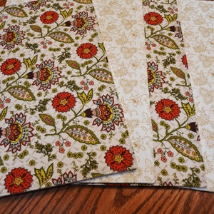 Floral Placemats, Set of 4, Tablemats, Dining table mats, Kitchen Decor image 1