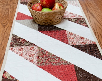 Quilted Table Runner: Rustic Cotton Kitchen Decor (49 x 18)