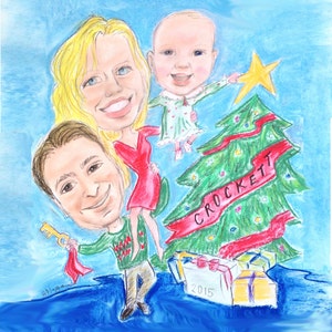 Family Caricature - Christmas Card