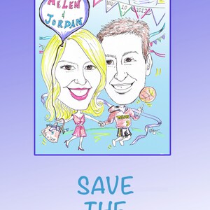 Save the Date Caricature Digital Scan