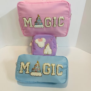 Magic Bag, Magical Cosmetic Bag, XL and Large Nylon Bags, Summer Travel Bags, Chenille Patches, Magical Bags Collection, Vacation Bag