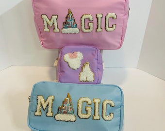 Magic Bag, Magical Cosmetic Bag, XL and Large Nylon Bags, Summer Travel Bags, Chenille Patches, Magical Bags Collection, Vacation Bag