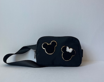 Magical Mouse Belt Bum Bag, Mouse Headband Fanny Pack, Summer Travel Bags, Nylon Pouch Chenille Patches, Magical Bags Collection