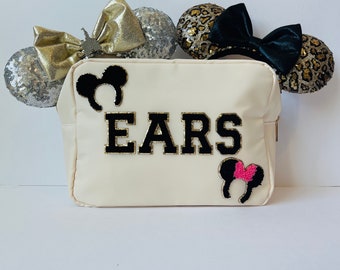 EARS Bag, Magical EARS Bag, XL Nylon Bags, Summer Travel Bags, Nylon Pouch Bags Chenille Patches, Magical Bags Collection, Vacation Bag