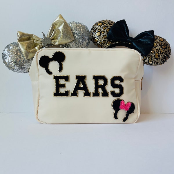 EARS Bag, Magical EARS Bag, XL Nylon Bags, Summer Travel Bags, Nylon Pouch Bags Chenille Patches, Magical Bags Collection, Vacation Bag