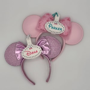 Castle with Name Ear Holder - Personalized Embroidered Keychain/Bag Tag