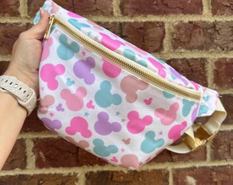 Multi Color Mouse Large Nylon Fanny Pack
