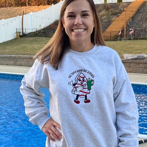 Out Here Looking Like A Snack Embroidered Christmas Sweatshirt