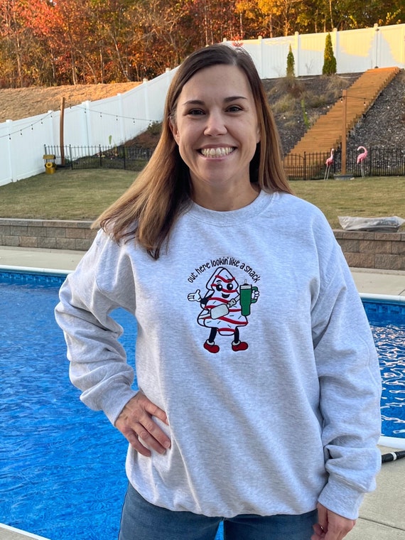 Embroidered christmas deals sweatshirts