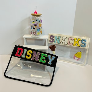 Magical Nylon Clear Pouch with Patches | Nylon Toiletry Bag | Nylon Cosmetic Bag | Snack Bags | Travel Bags