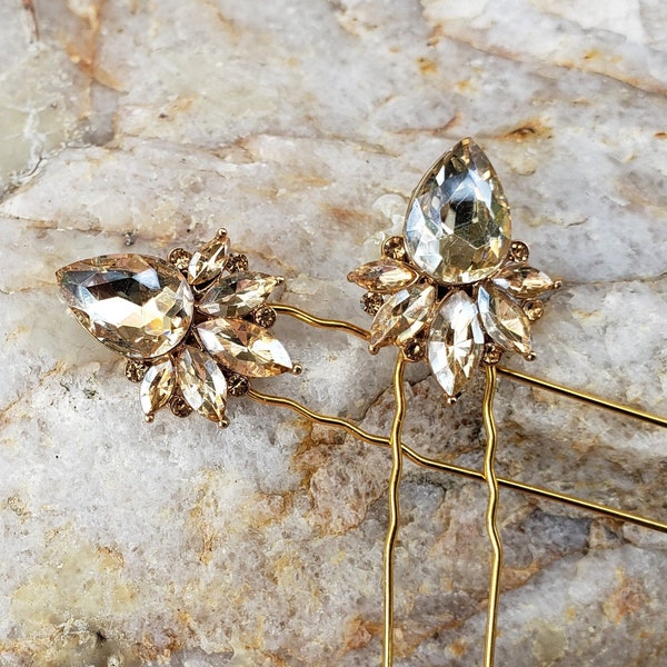 Rhinestone Hair Pins Etsy
