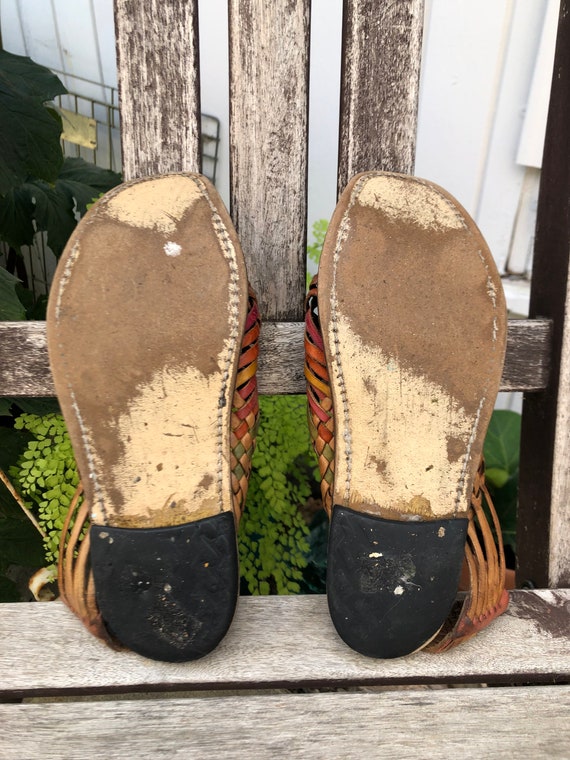 Vintage Huarache / Mexican Leather / Sandals Size… - image 3