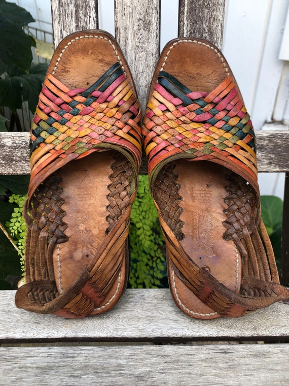 Vintage Huarache / Mexican Leather / Sandals Size… - image 6