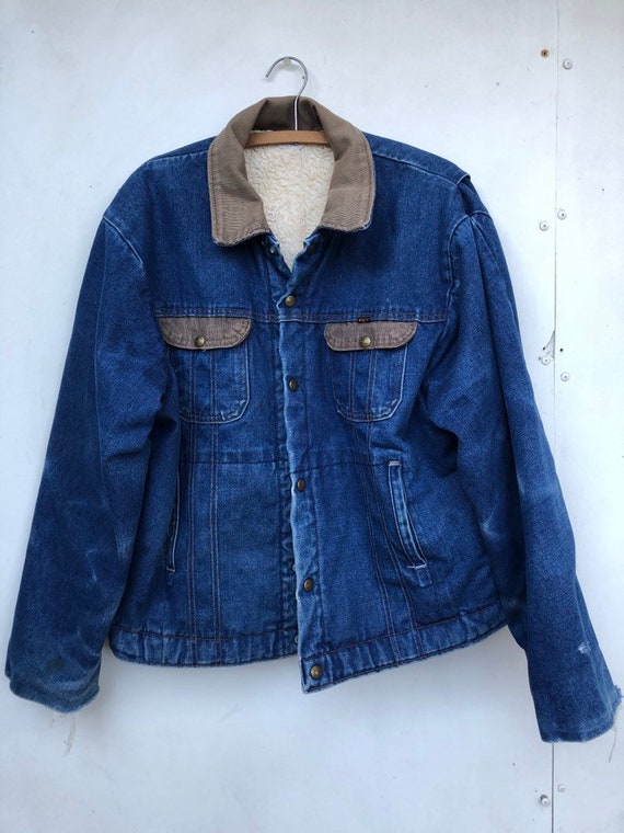 distressed sherpa denim jacket