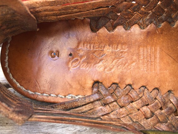 Vintage Huarache / Mexican Leather / Sandals Size… - image 5