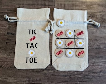 BACON and EGGS Tic Tac Toe Game - Game in a Bag