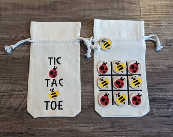 Ladybug and Bumblebee Tic Tac Toe Game in a Bag - Spring Tic Tac Toe Game