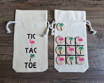 Flamingo and palm tree