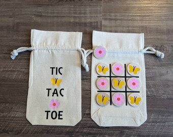 Butterfly and Flower TIC TAC TOE - Game in a Bag - Roadtrip Game