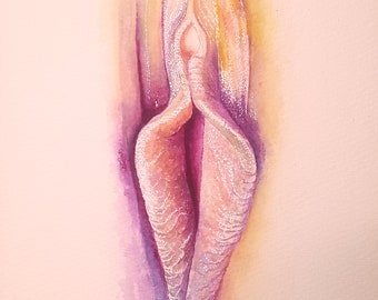 Yoni Art ‘Aurora’ Watercolour sacred feminine print
