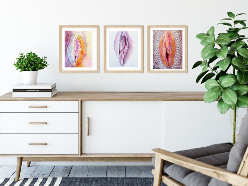 Vagina Paintingthe Original Woman Abstract Watercolour Yoni | Etsy