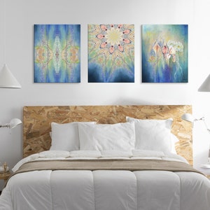 Yoni in Bloom Canvas Triptych