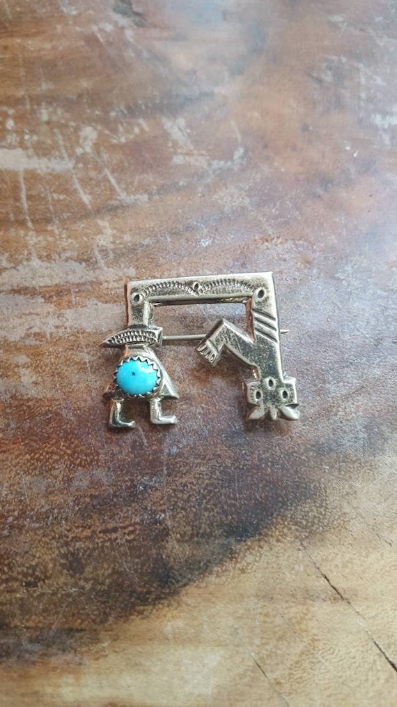 yeibichai turquoise pin - image 1