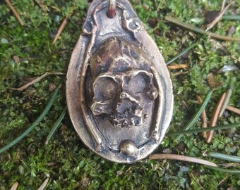 Deadly reminder pendant in bronze