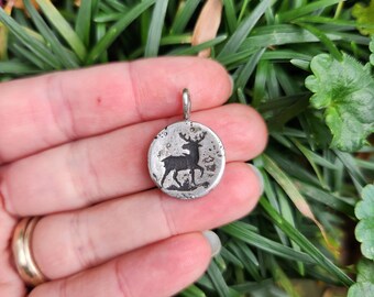 Silver stag pendant