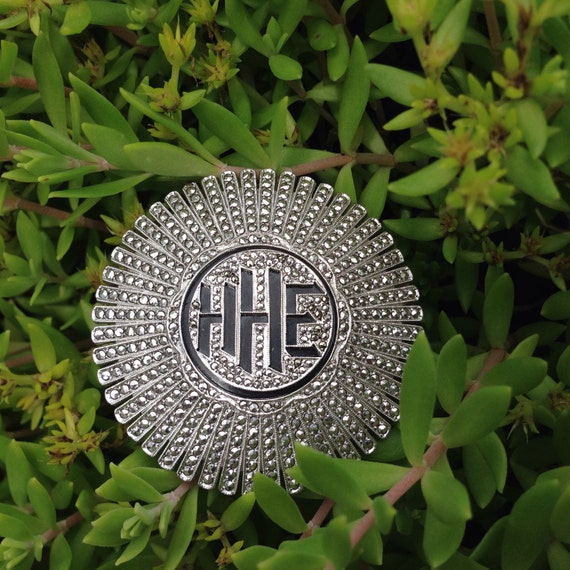 Signed Art deco sterling silver and marcasite bro… - image 1