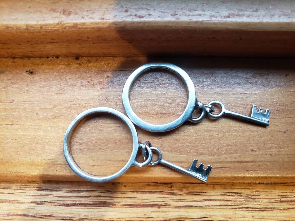 Key Charm Rings - Etsy