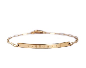 Personalized link chain bar bracelet / Paperclip bracelet / Link chain bracelet / 14k gold filled / Sterling silver / ShopLuca