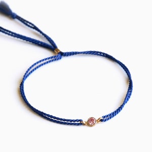 Cord bracelet with birthstone / Birthstone bracelet / colorful friendship bracelet / 14k gold filled
