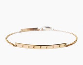 Bracelet double barre en or / Bracelet barre personnalisé / Bracelet en gold filled 14 carats / Bracelet barre fine / Bracelet de mariage / Cadeau d'anniversaire
