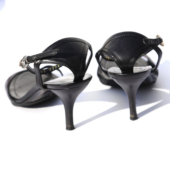 Black leather Salvatore Ferragamo stiletto sandal… - image 7