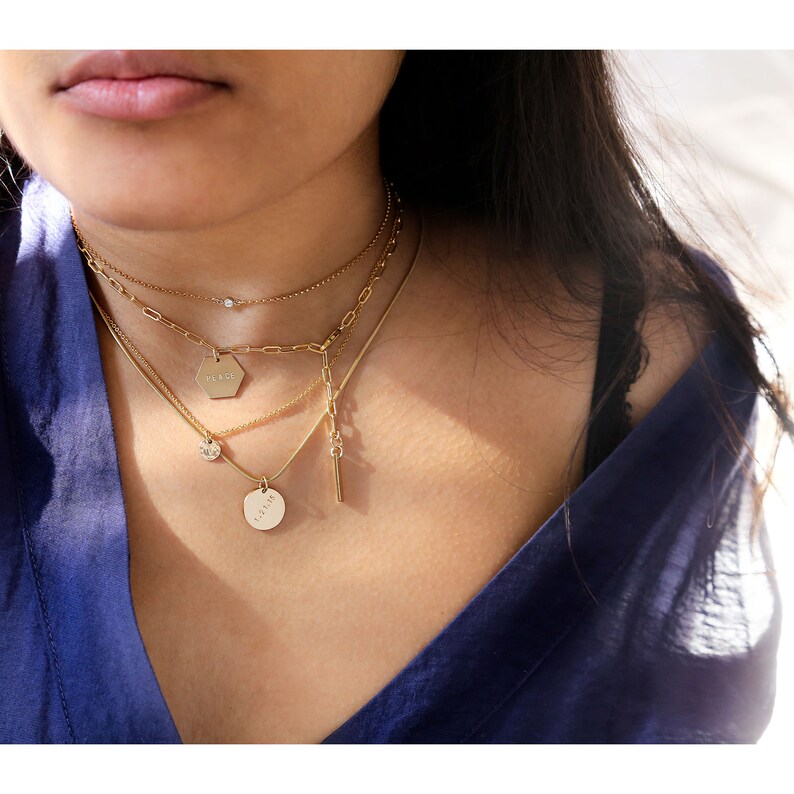 Diamond Choker Necklace / Single Diamond Choker Necklace / Etsy