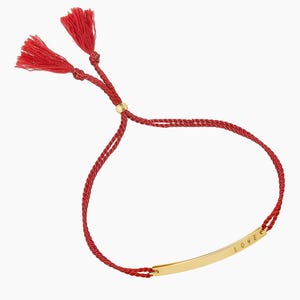 Gepersonaliseerde koordarmband, 14k gold filled staaf, mantra-sieraden