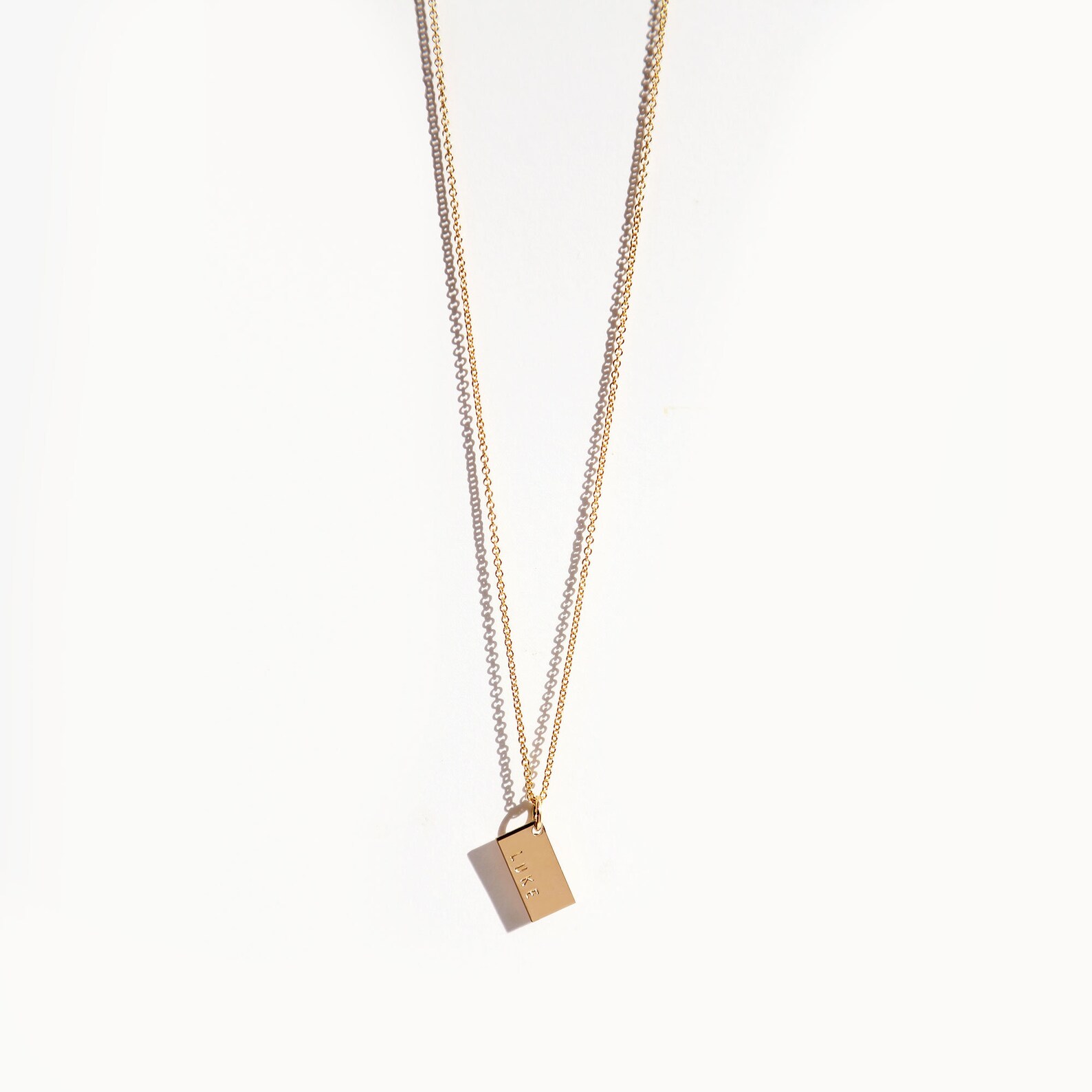 Personalized Tag Necklace / 14k Gold Filled Pendant Necklace / Etsy