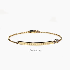 Personalized birthstone bar bracelet / Birthstone bracelet / 14k gold filled / Custom name bracelet / Sterling silver / Luca jewelry image 5
