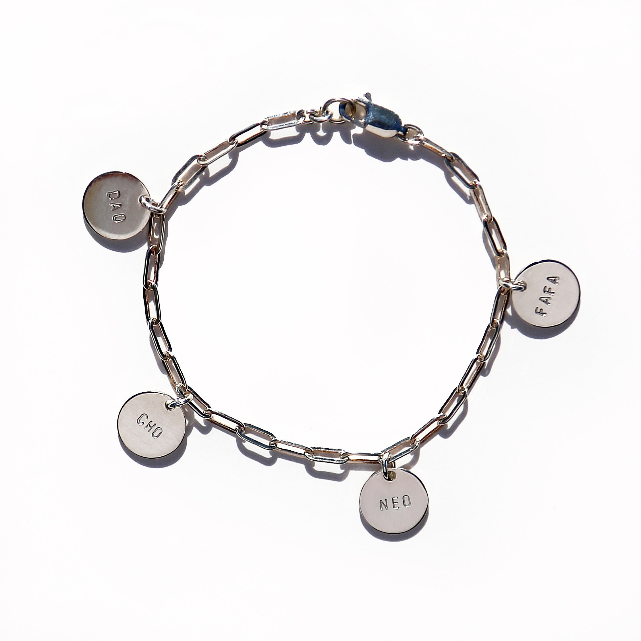 Link chain bracelet Initial charm bracelet Chain bracelet Etsy