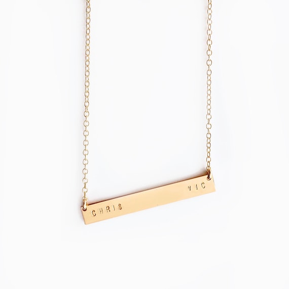 Bar nameplate necklace sale